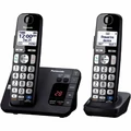 Bezprzewodowy telefon stacjonarny Panasonic KX-TG6722 widok z przodu czarnego koloru 