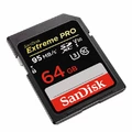 Sandisk extreme pro SDXC 64GB V30 U3 4K 95MB/s widok z lewej strony