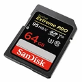 Sandisk extreme pro SDXC 64GB V30 U3 4K 95MB/s widok z prawej strony