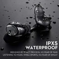 Słuchawki bezprzewodowe BOKMAN T2 Bluetooth 5.0 IPX5 iOS Android widok wodoodporności.