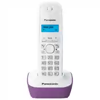 Bezprzewodowy telefon stacjonarny Panasonic KX-TGA161EX biało-fioletowy widok z przodu