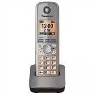 Bezprzewodowy telefon stacjonarny Panasonic KX-TGA672EX srebrny widok z przodu.