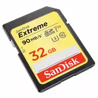 Karta Sd Sandisk extreme SDXC 32 GB 40/90 MB/S U3 widok z lewej strony