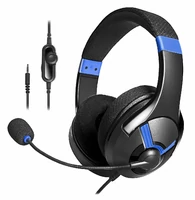 Przewodowe słuchawki gamingowe niebieskie AmazonBasics dla PC, Switch, Xbox, PS4