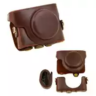 Skórzany futerał ochronny na aparat SONY RX 100 brązowy