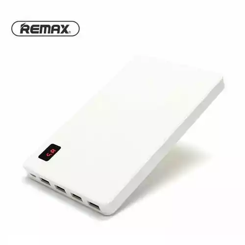 Powerbank Remax proda 30000mah 4 porty USB biały widok z boku