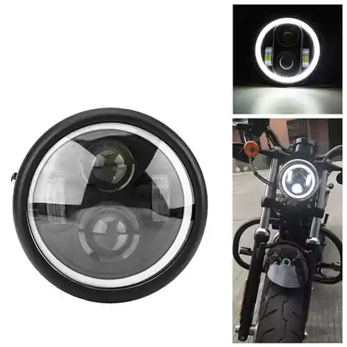 Reflektor motocyklowy lampa LED ieGeek 5.75" Harley Davidson widok z przodu