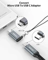 Adapter konwerter Micro USB na USB C z brelokiem NIMASO widok cechy