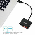 Adapter USB USB-C czytnik kart SD microSD TRUSDA widok z laptopem