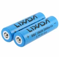 Akumulator bateria litowo-jonowa Lixada BRC 18650 2000mAh 3.7V 2 sztuki widok z boku