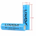 Akumulator bateria litowo-jonowa Lixada BRC 18650 2000mAh 3.7V 2 sztuki widok z wymiarami