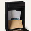 AmazonBasics Skrzynka na listy zamykana, stal ocynkowana, czarna – zdjęcie 3