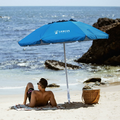 AMMSUN parasol plazowy 180 cm przechylny ze srebrna powloka UV, niebieski