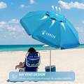 AMMSUN parasol plazowy 180 cm przechylny ze srebrna powloka UV, niebieski