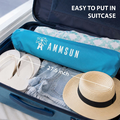 AMMSUN parasol plazowy 180 cm przechylny ze srebrna powloka UV, niebieski