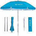 AMMSUN parasol plazowy 180 cm przechylny ze srebrna powloka UV, niebieski