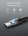 Anker 333 zestaw 3 kabli USB-C 100 W, 1 m + 1,8 m + 3 m, czarny
