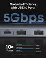 Anker hub USB-C 7w1, HDMI 4K 60Hz, czytnik SD/microSD, PD 85 W, szary
