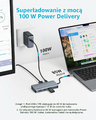 Anker hub USB-C 8w1, potrójny wyświetlacz, HDMI + VGA, PD, szary
