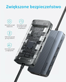 Anker hub USB-C 8w1, potrójny wyświetlacz, HDMI + VGA, PD, szary