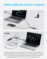 Anker kabel USB-C 2w1 140 W, rozdzielacz na dwa urządzenia, 1,8 m, czarny