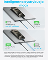 Anker kabel USB-C 2w1 140 W, rozdzielacz na dwa urządzenia, 1,8 m, czarny