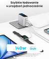 Anker ładowarka USB-C 140 W - 4 porty, wyświetlacz dotykowy, srebrna – zdjęcie 2