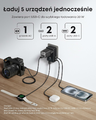 Anker Nano adapter podróżny 5w1, 4 porty USB, ponad 200 krajów, czarny