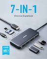Anker PowerExpand+ hub USB-C 7 w 1, HDMI 4K, SD, szary
