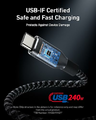 Anker Prime kabel USB-C USB-C 240 W, nylon, 90 cm, czarny