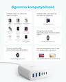 Anker stacja ładująca 6 portów 112 W – 3× USB-C, 3× USB-A, biała