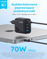 Anker Zolo ładowarka sieciowa 70 W – 3× USB-C + USB-A, czarna