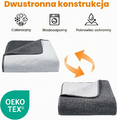 Autsel koc narzuta wodoodporna 203 x 229 cm – dwustronna, ciemnoszara i biała