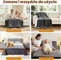 Autsel koc narzuta wodoodporna 203 x 229 cm – dwustronna, ciemnoszara i biała
