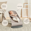 BabyBjörn Bliss – bujaczek niemowlęcy 2w1, piaskowo-szary – zdjęcie 2