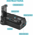 Battery pack grip Neewer do Nikon D3100 D3200 D3300 D5300 EN-EL14 widok z opisem