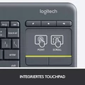 Bezprzewodowa klawiatura Logitech K400 Plus QWERTZ widok myszki