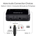 Bezprzewodowy adapter audio nadajnik Avantree Audikast BT 5.0 TV PC aptX widok opisu