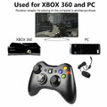 Bezprzewodowy kontroler pad Microsoft Xbox 360 czarny 1403 BB widok z urządzeniami