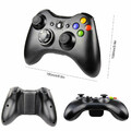 Bezprzewodowy kontroler pad Microsoft Xbox 360 czarny 1403 BB widok z wymiarami