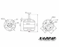 Bezszczotkowy silnik Emax XA2212 980KV 3S widok wymiarów