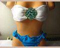 Bikini strój kąpielowy z broszką usztyw miseczki S Victoria’s Secret widok niebieskiego