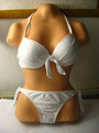 Bikini strój kąpielowy z broszką usztyw miseczki S Victoria’s Secret widok z przodu białego