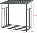 casa.pro 145x143x70 cm – stojak na drewno opałowe z dachem – zdjęcie 4