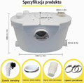 CISSIYOG rozdrabniacz WC 400W – pompa sanitarna do ścieków – zdjęcie 2