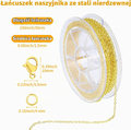 COMNICO łańcuszek jubilerski ze stali nierdzewnej 1,5 mm na szpuli – złoty