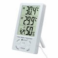 Cyfrowy termometr higrometr LCD przewód Neoteck NTK026-V widok z boku