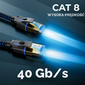 deleyCON Patchcord CAT8 10 m S/FTP, nylonowy, RJ45 – zdjęcie 3
