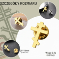 Dreamtimes broszka w kształcie krzyża prawosławnego – przypinka vintage, złoty kolor – zdjęcie 5