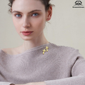 Dreamtimes broszka w kształcie krzyża prawosławnego – przypinka vintage, złoty kolor – zdjęcie 6